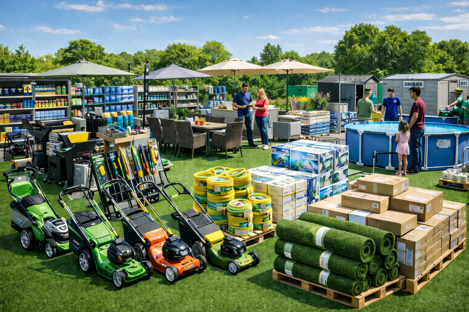 Jardinerie : mobilier d’extérieur, piscines et motoculture